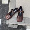 Fashion IPPEUM Women Tabis Shoes Mary Janes 2025 New Black Brown Split Toe Ballet Flats Ballerina Shoes Buckle