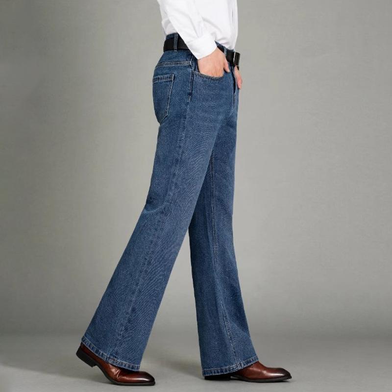 Мужские расклешенные джинсы, мужские универсальные повседневные брюки с большими штанинами в корейском стиле в стиле ретро