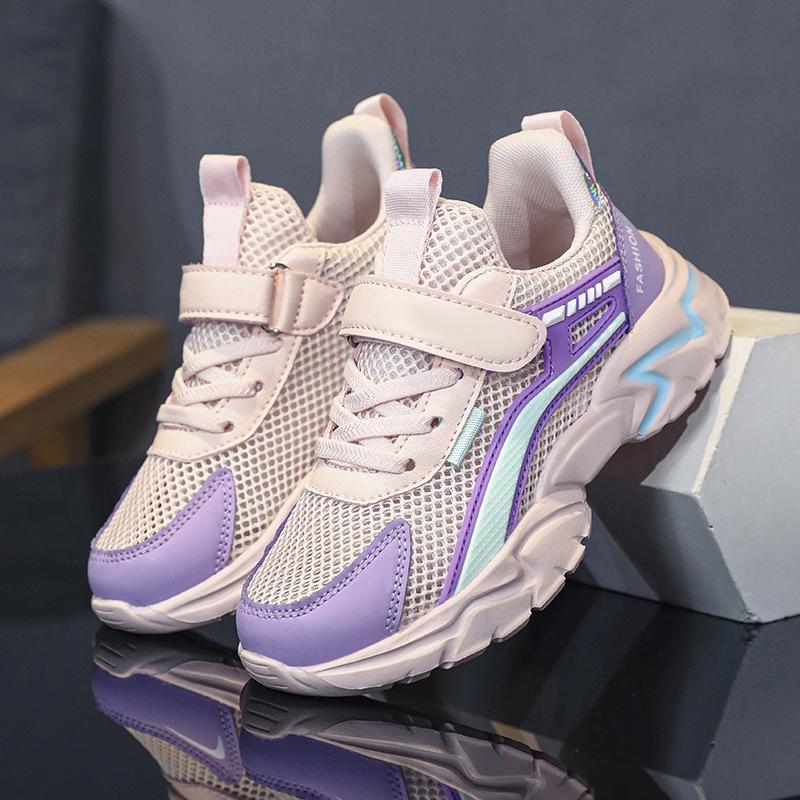 Children's Shoes Boys Spring and Autumn Four Seasons New Breathable Mesh Sports Shoes Primary School Students Lightweight Soft-soled Casual Running