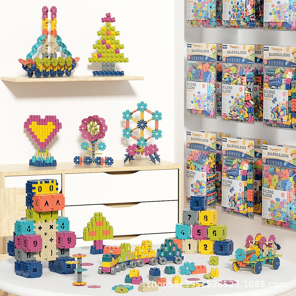 Children'S Diy Assembly Snowflake Building Block Enlightenment Puzzle Early Education 3-6 Years Old Boys And Girls Gift