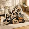 Retro Geometric Mosaic Coral Fleece Blanket