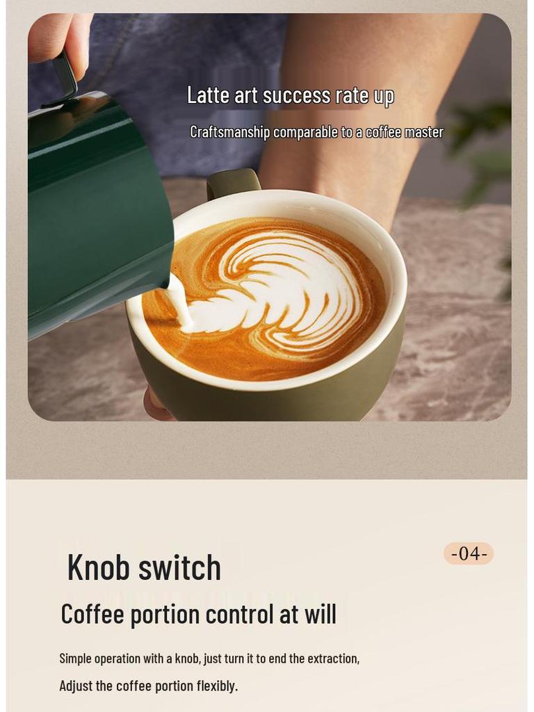 Little Bear Semi-Automatic Espresso & Coffee Maker for Home and Office