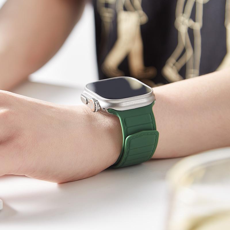 Браслет с магнитной петлей, кожаный ремешок для Apple Watch 49 мм, 45 мм, 41 мм, 44 мм, 40 мм, 42 мм, 38 мм, спортивный ремешок для часов для iWatch Series 8 7 6 SE 5 4 3 2 1