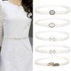 Ladies Elegant Stretch Dress Belt Pearl Bead Chain Belt