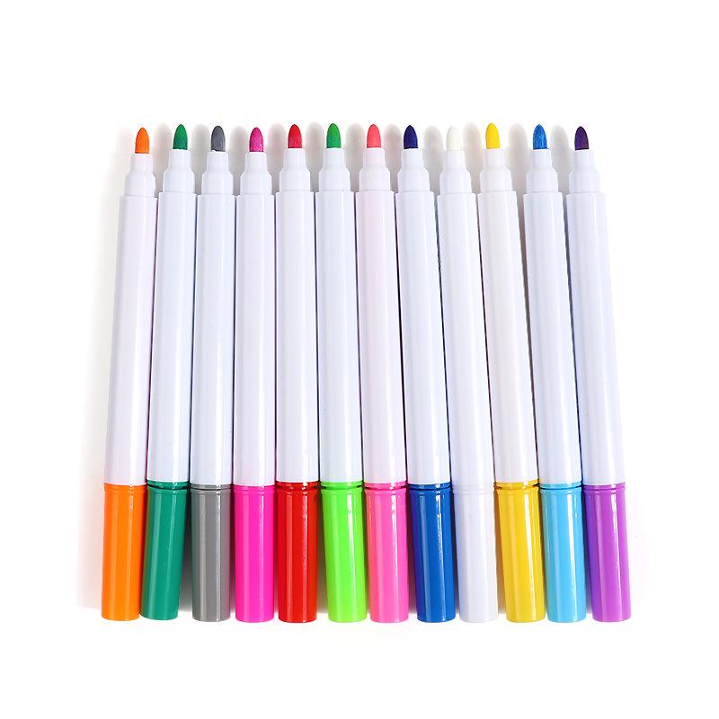 12-Color Dust-Free Water-Soluble Liquid Chalk Pens for Kids' Blackboard & Acrylic Graffiti