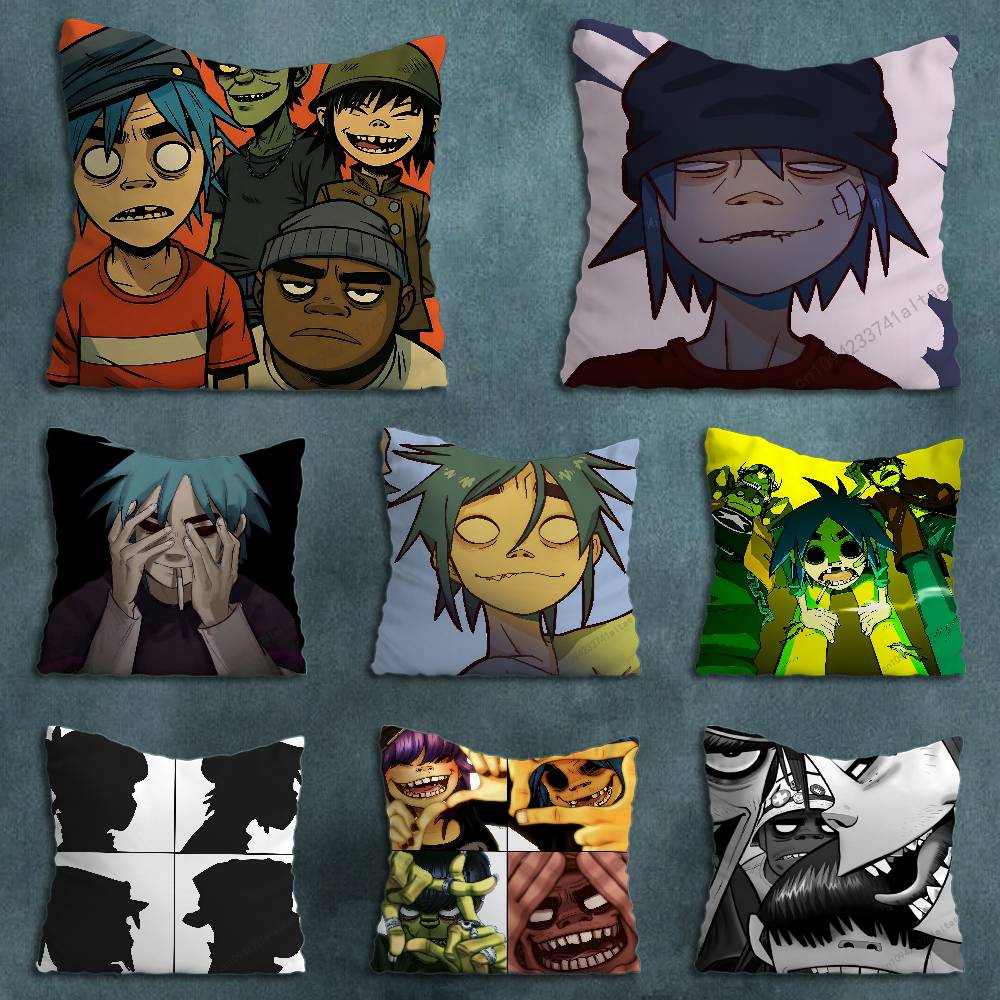 Hot GGorillaz Band Pillow Case For 30x30cm45x45cm55x55cm For Home Bedroom Decoration And Protector