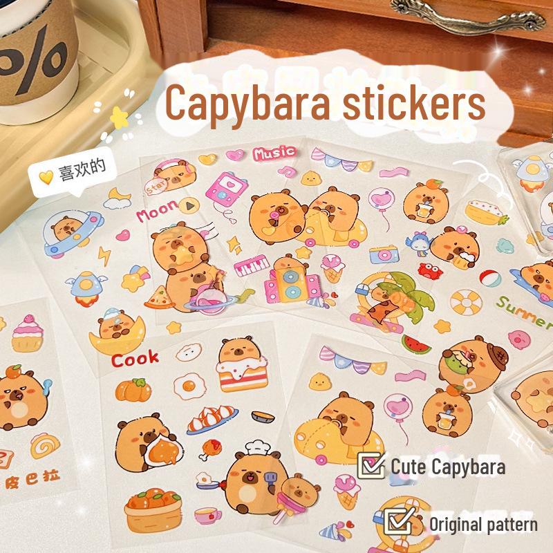 Наклейки с героями мультфильмов капибара: Милые наклейки для домашних животных и стаканов с водой своими руками для детей и девочек