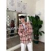 2024 Plaid Long Sleeve Shirt Japanese Hong Kong Style Ins Loose Shirt Boys Summer Trendy Versatile Casual Coat