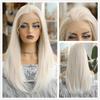 13x6 Lace Wigs Light Platinum Synthetic Long Straight Wig with Bands for Women Daily Cosplay High Density Hair