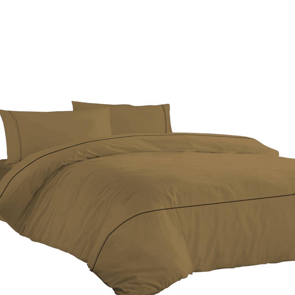 Комплект постельного белья из египетского хлопка премиум-класса 600TC с гладкой горизонтальной окантовкой (Набор из 3 предметов: 1 пододеяльник и 2 наволочки) - Различные размеры и цвета