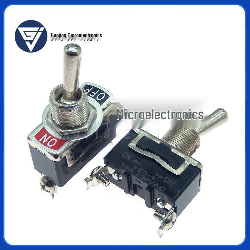 E-TEN2-6 Rocker Toggle Switch: Self-Resetting Spring-Back, Head-Shaking Lever, 2/3 Position, 6-Pin.