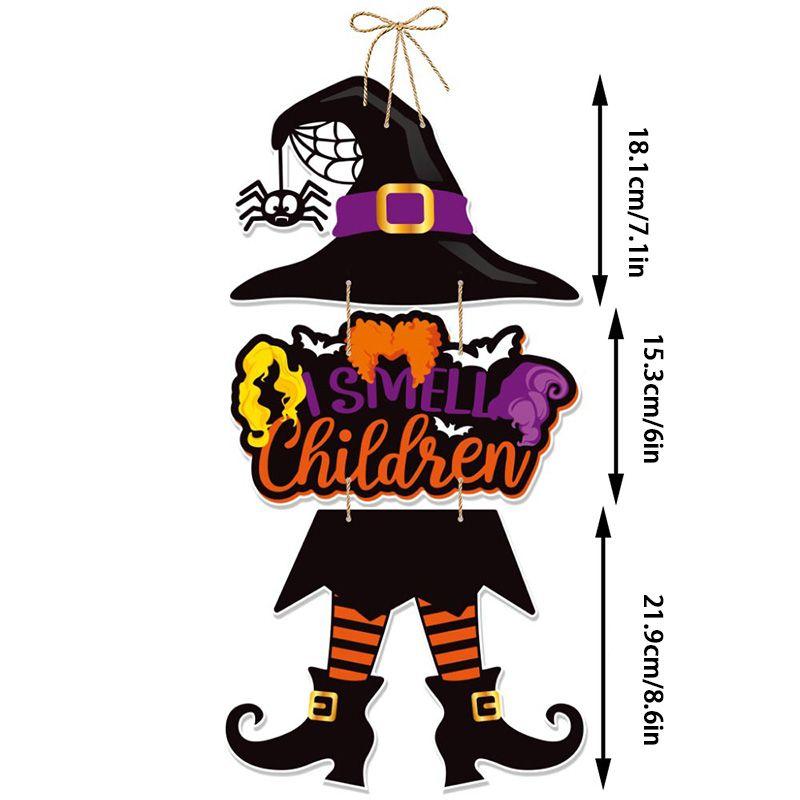 1 шт. подвесной знак на Хэллоуин, декор для вечеринки, подвесные подвески на дверь, приветственный знак, черная кошка, тыква, привидение, летучая мышь, дверная бирка