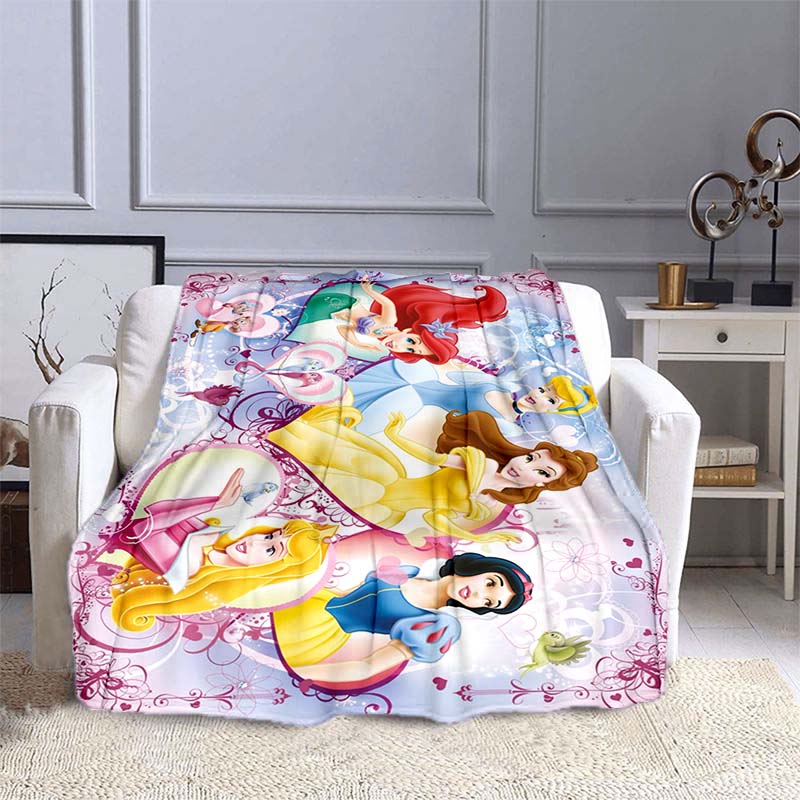 Exquisite princess cartoon flannel blankets can be customized, suitable for beds, bedrooms, sofas, picnics, outdoor leisure nap