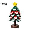 Folding Wooden Potholder Christmas Tree Trivets, Durable Pine Wood Potholders with Storage Stand, Decorative Holiday Tray Heat Resistant Foldable