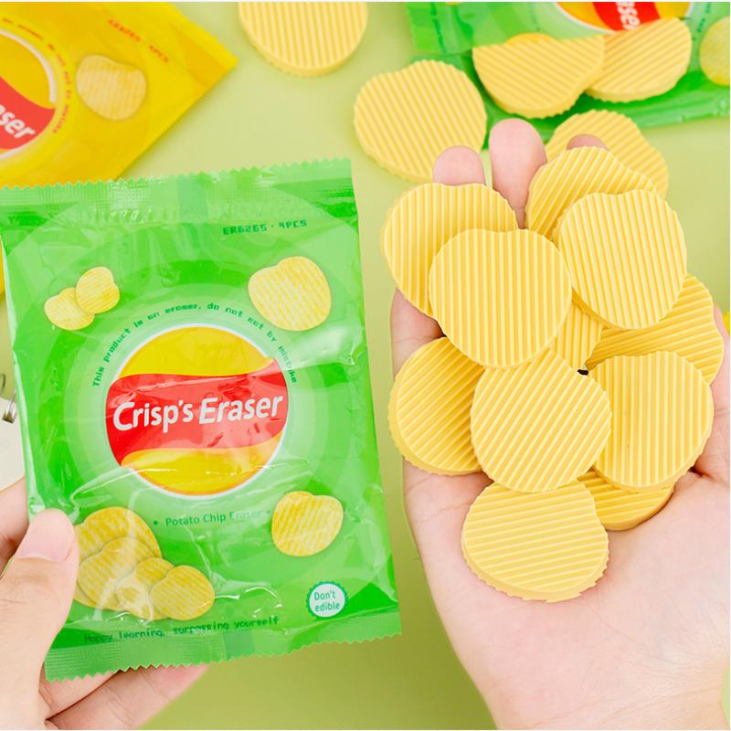Creative Potato Chip-Shaped Erasers Student Stationery Wholesale End-of-Term Christmas Gifts June 1st Prizes