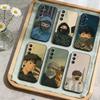 Аниме Чилл Парень Мерч Чехол для телефона Для Samsung Galaxy A73,A21s,A22,A31,A52,A53,A71,A41 Мягкий Черный Корпус