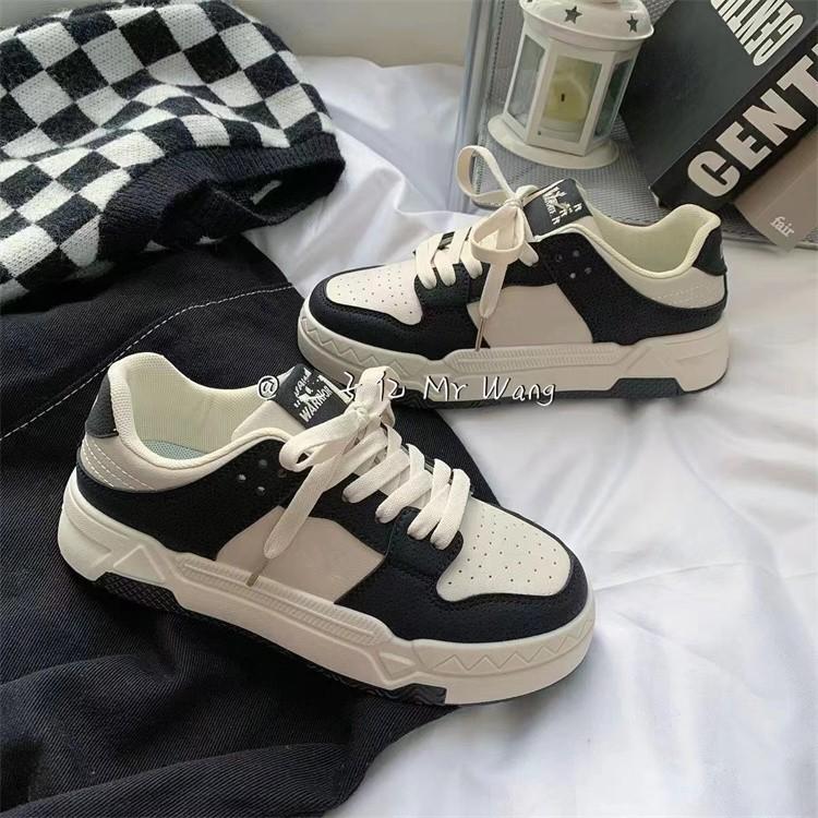 Повседневные черно-белые кроссовки с пандой. Женские белые туфли на плоской подошве в стиле ретро. Женская модная универсальная повседневная обувь.