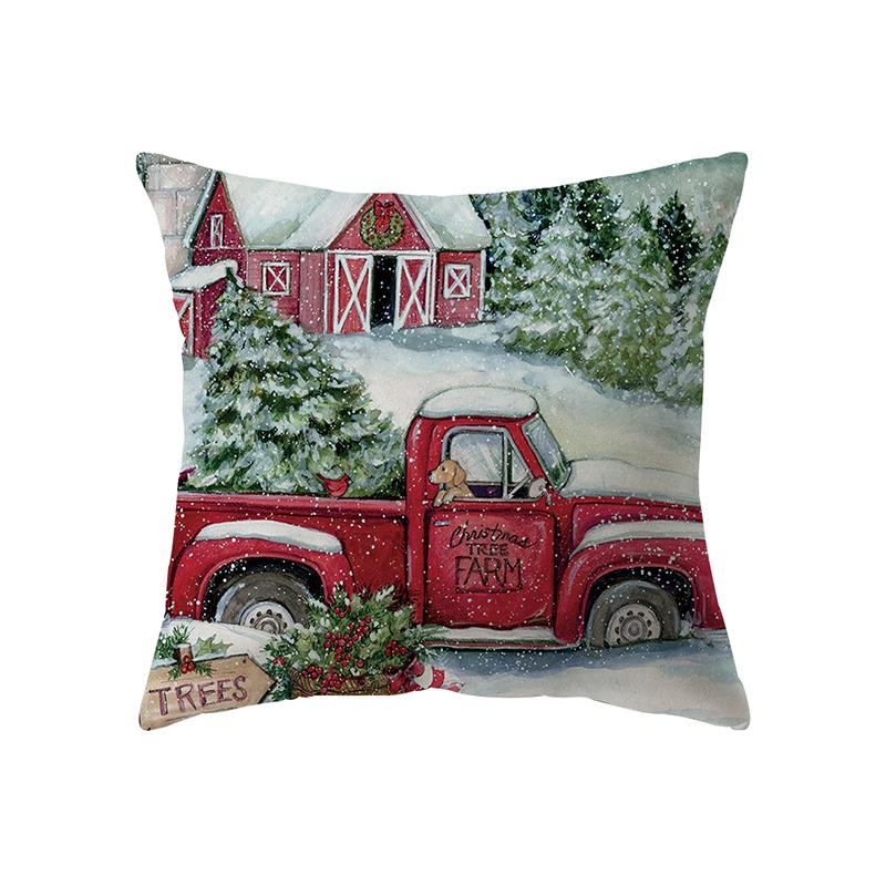 Чехлы для подушек с веселой рождественской атмосферой и принтом для дома, гостиной, украшения дивана, квадратная подушка, наволочка
