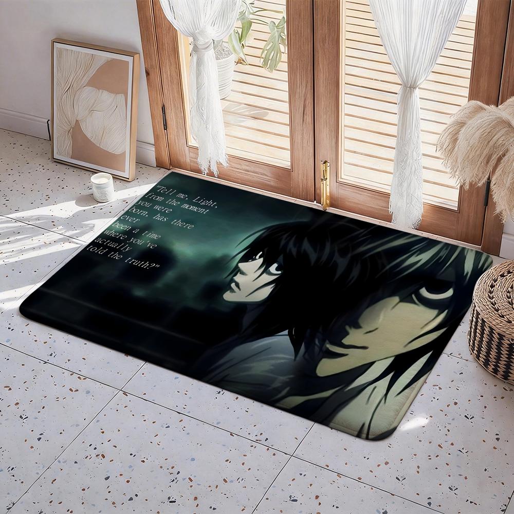 Hot Anime D Death N Note Floor Mat Eco Flannel Doormat Non Slip Odorless Indoor Floor Rug Soft Short Plush Home Mat