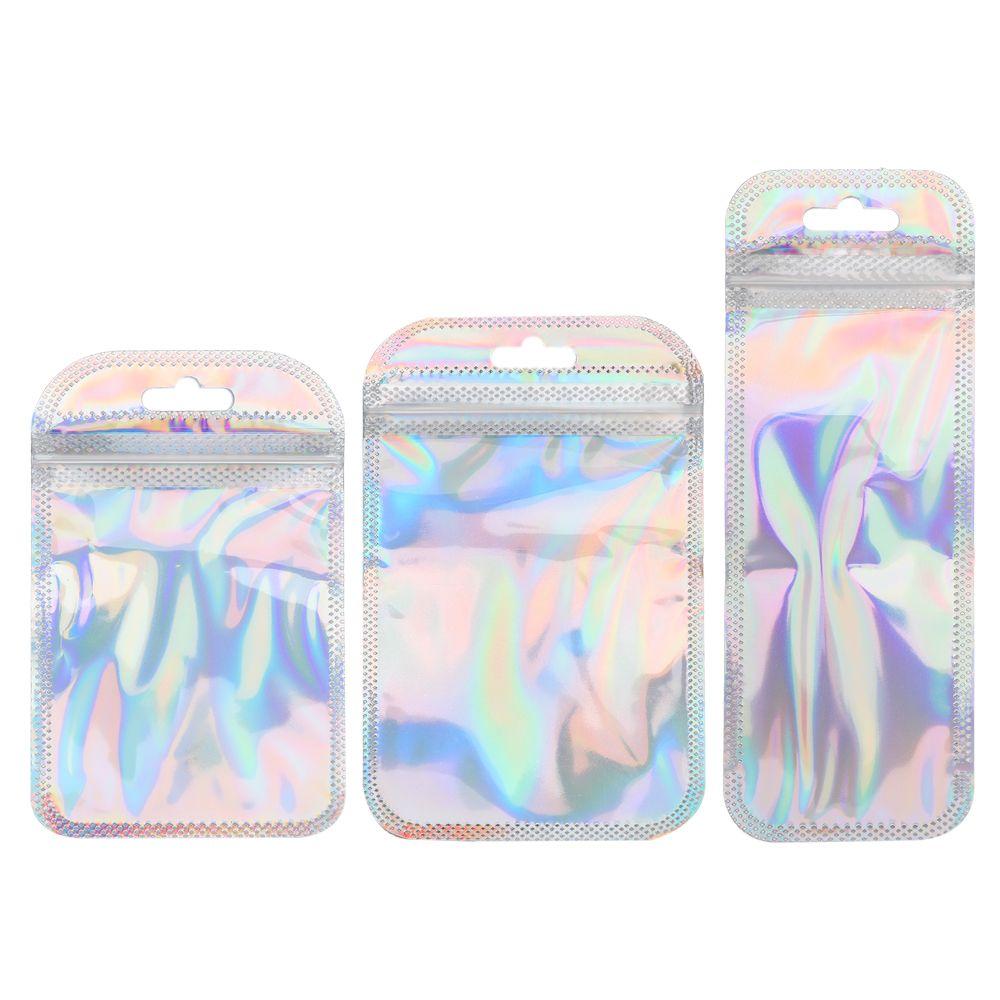 Thicken Iridescent Jewelry Display Self Sealing Bag Zip lock Pouches OPP Bags Packaging Bag