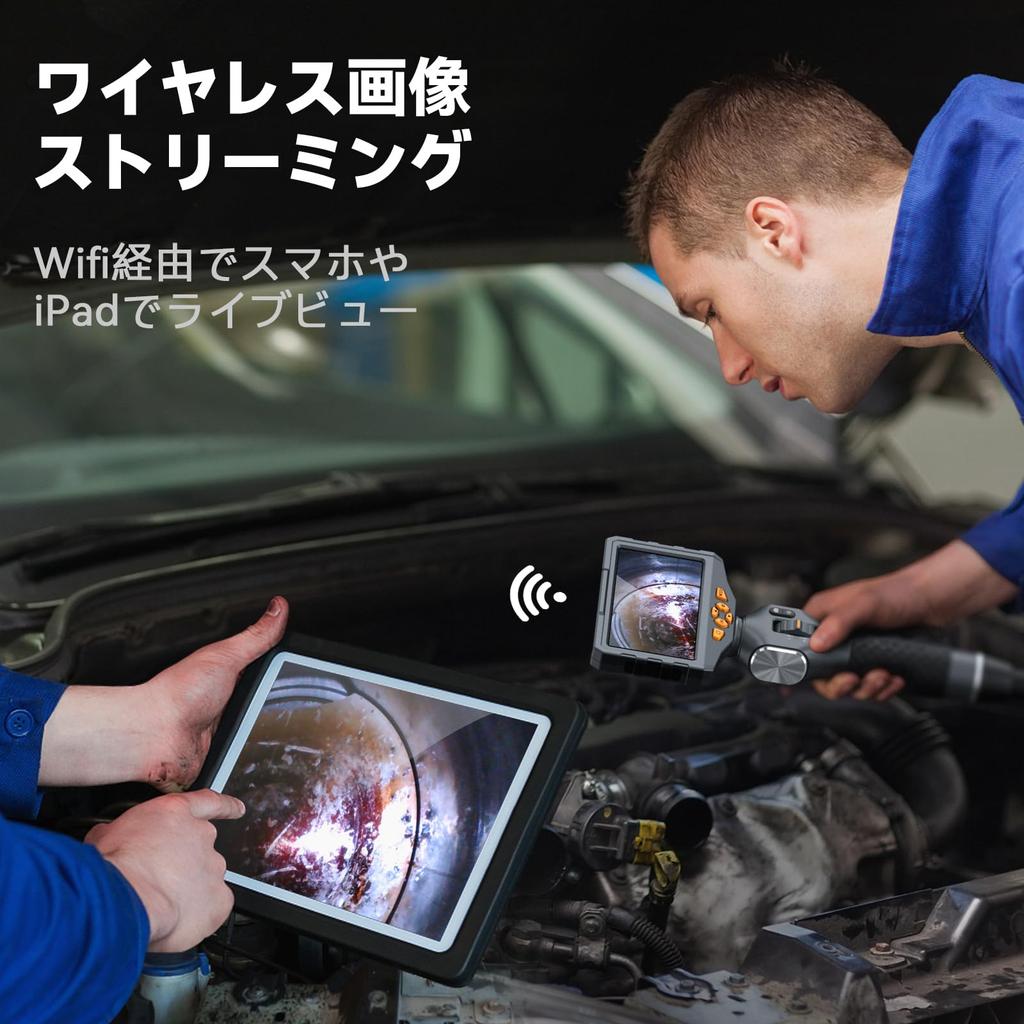 Teslong Tip Movable Fiberscope Dual Lens Endoscope Camera 5 Inch IPS LCD Monitor Scope Camera 1080P Million Pixel Borescope Inspection Camera 32G SD