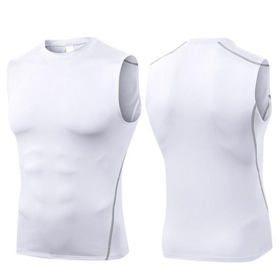 Summer Gym Sleeveless Vest O-Neck Workout Tank Top Sexy Men Bodybuilding Tight Singlet Fitness Muscle Vest Tops