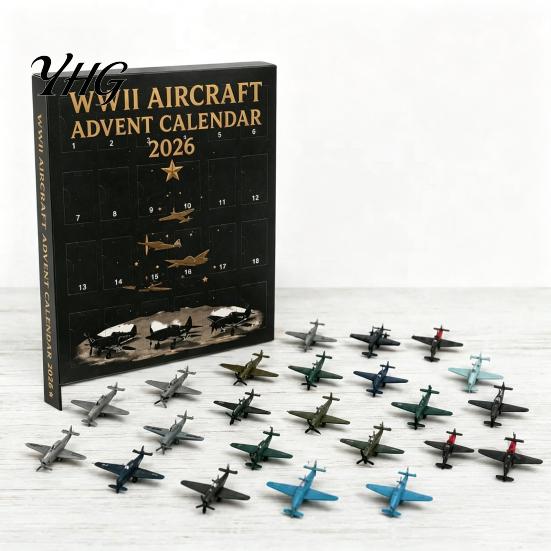 Kids Christmas Activity Aircraft Advent Calendars 2026, Airplane Toy Countdown Calendar, 24 Days Tree Hanging Decor with Models, 2D Acrylic
