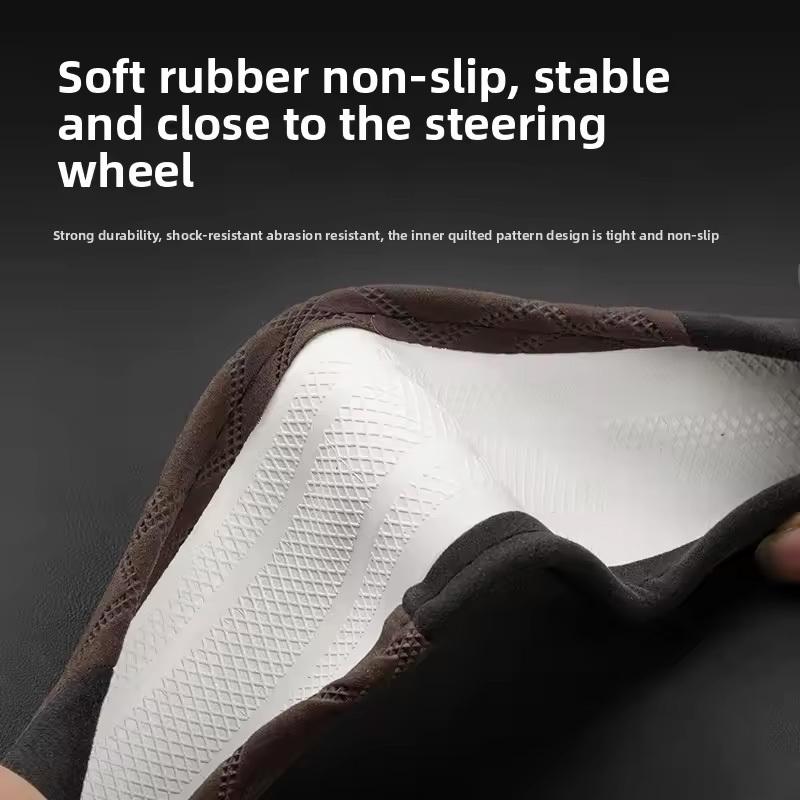 38cm Suede Steering Wheel Cover for Rolls-Royce Ghost Phantom Spectre - Winter Anti-Freezing Car Grip Interior Accessories