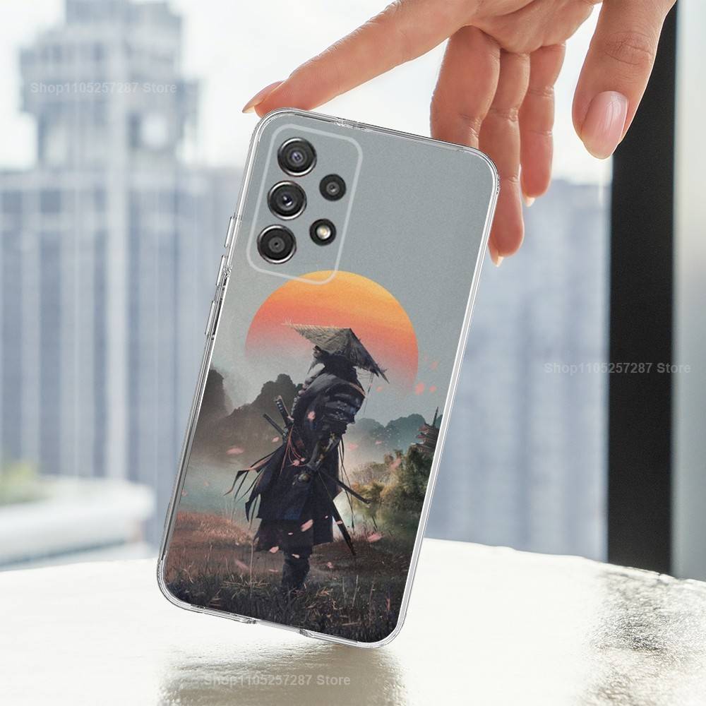 Samurai Art Bushido Case For Samsung A51,30,71,S9,Ultra,Lite,S22,10,20,FE,23,21,PIus,Transparent, Silicone