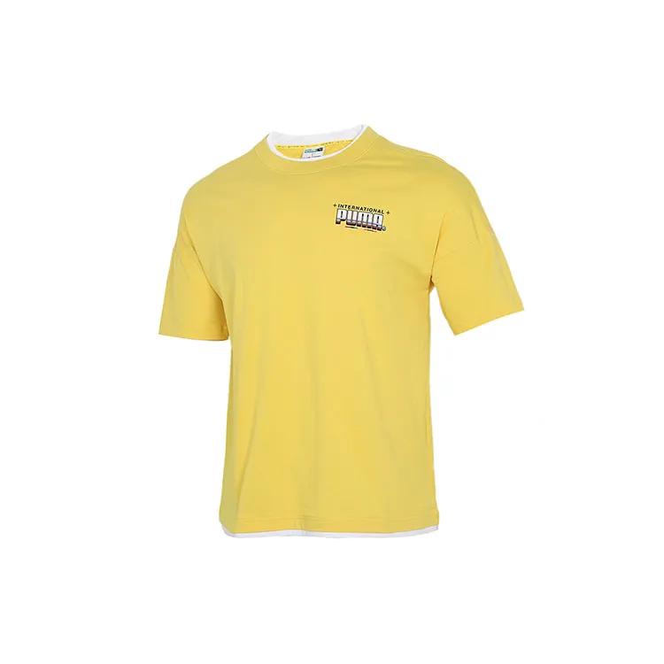 PUMA Drop Shoulder Sleeve T-Shirt Men's Yellow (Unisex) T-Shirts 532257 37