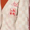 Vans X The Monsters Collaboration Labubu Letter однобортный повседневный вязаный свитер с длинным рукавом женский свитер бежевый клетчатый VN000JFEDHI