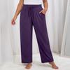 Женские однотонные широкие штаны для йоги больших размеров, свободные повседневные спортивные штаны с карманами и завязками