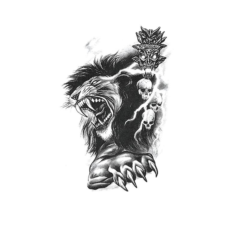 Наклейка на татуировку лиса лев тигр цветной цветок рука водонепроницаемая переводная татуировка наклейка имитация татуировки наклейка