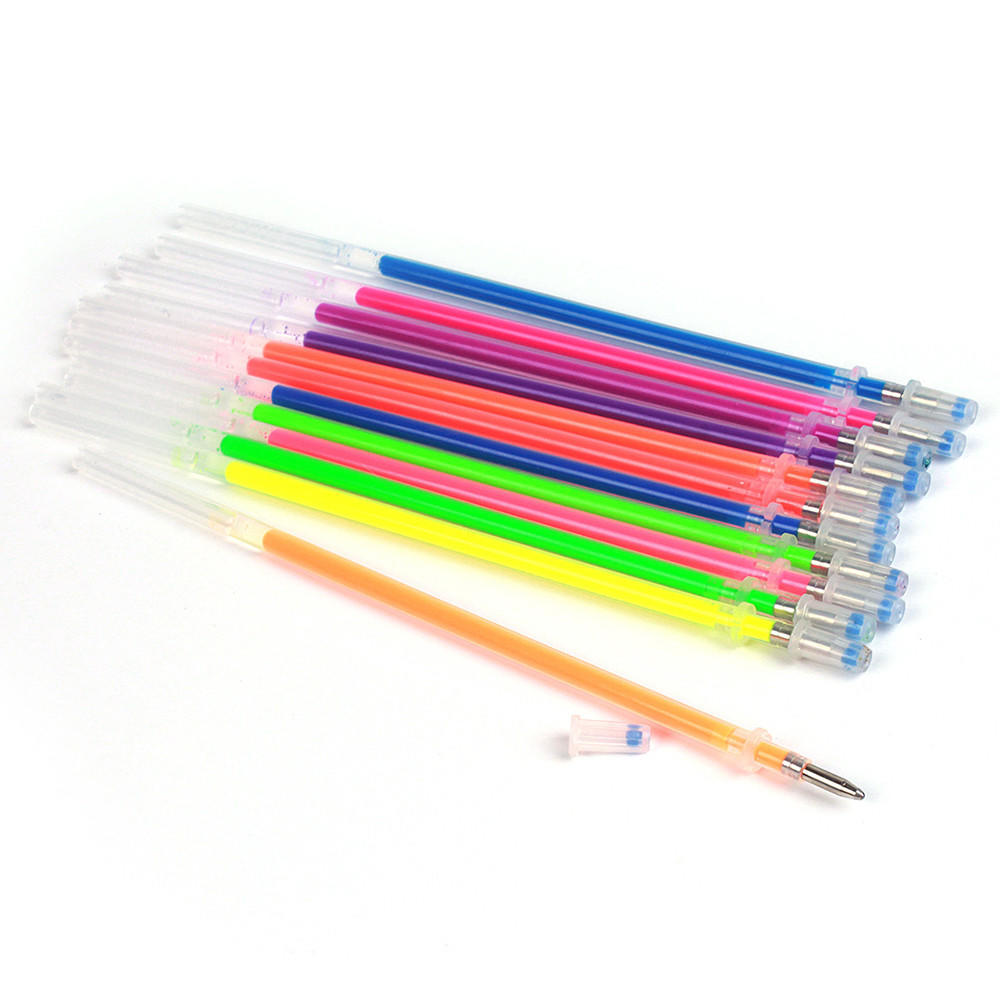 48pcs Gel Pens Gel Refills Rollerball Neon Glitter Pen Drawing Colors 60ml