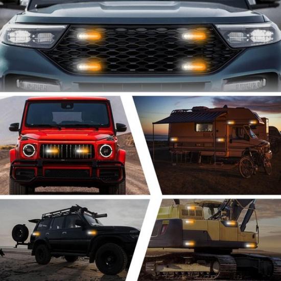 8X Оранжевый/Белый 6 светодиодов Автомобильный Грузовой Предупреждающий Аварийный Мигающий Стробоскоп