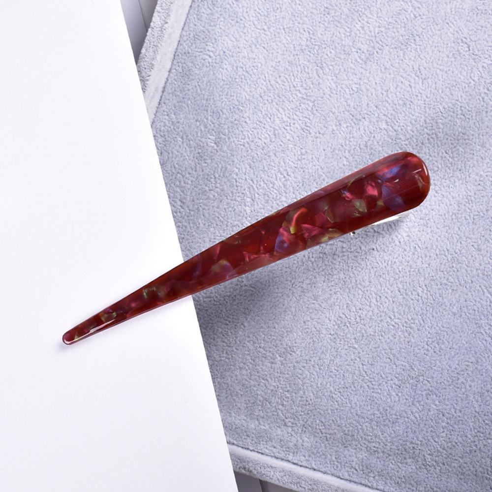 Women Barrette Long Stick Metal Hairgrips Non-Slip Large Alligator Hair Clips Acetic Acid Hairpin