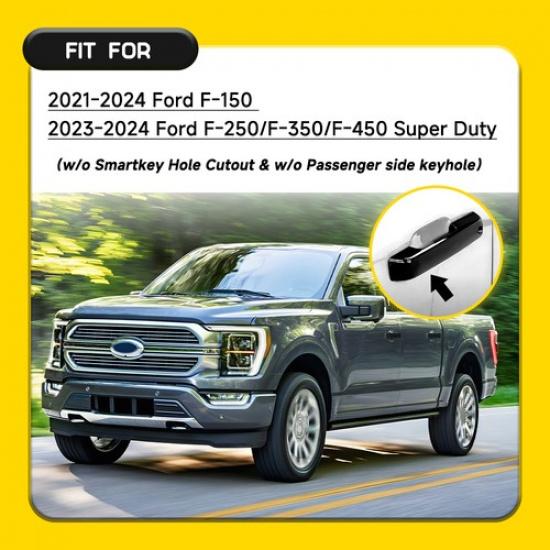 4pcs For Ford -2024 F-150 Gloss Black Exterior Door Handles ABS Covers Trims