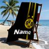Custom Name Personalized Borussia Dortmund Print Beach Towel, for Trip Camping Beach Party Home Decor, Birthday Gift for Family & Friends