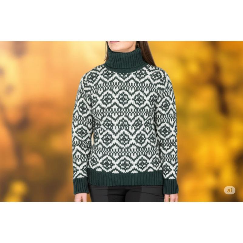 Мужской ретро ромбовидный свитер с высоким воротом свободный пуловер вязаный