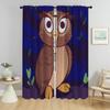 Тюль с рисунком совы для спальни, гостиной, элегантные шторы для комнаты, 2 шт., шторы для домашнего интерьера, украшения на Хэллоуин