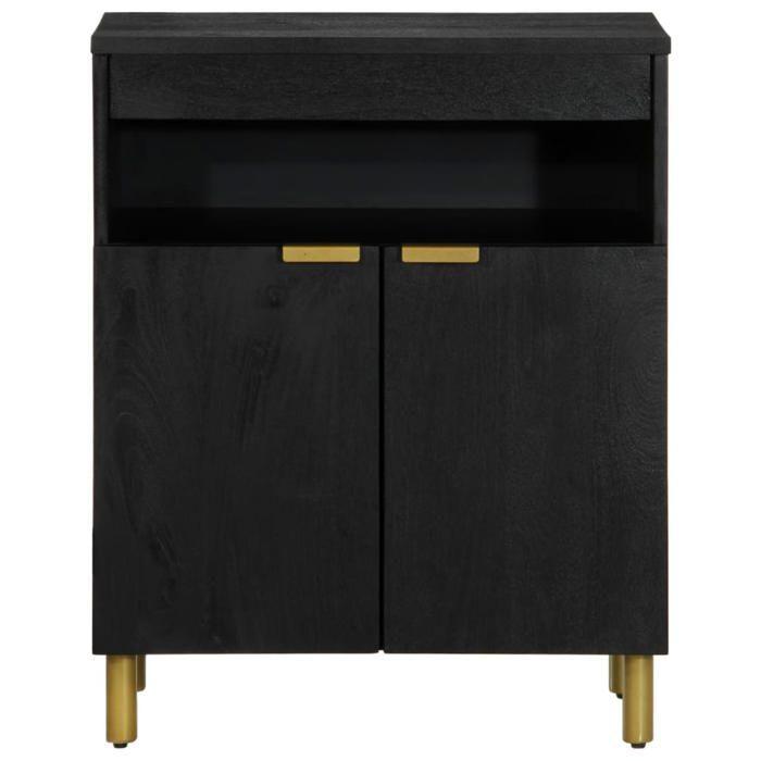 VidaXL Buffet noir 60x33x75 cm bois d'ingénierie, meuble de rangement, meuble de rangement de cuisine, meuble de rangement 4017673