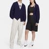 Nike Однотонный свободный однобортный свитер с длинными рукавами, свитер унисекс, чернильно-синий FQ0516-555