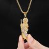 Vintage Fashion San Judas Tadeo Pendant Necklaces For Men Women Stainless Steel Saint Jude Thaddeus Necklace Religious Jewelry