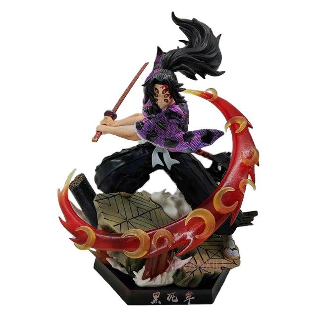 28cm Demon Slayer Kokushibou Anime Figure Tsugikuni Michikatsu Action Figure Kimetsu No Yaiba Figurine Adult Model Doll Toys