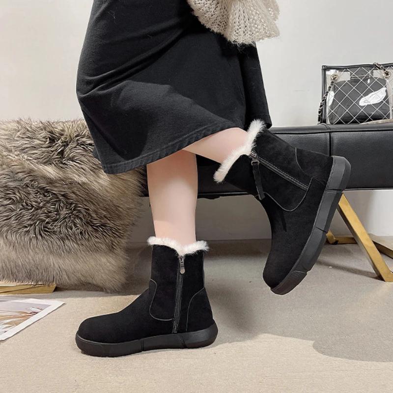 Женские зимние ботинки с кисточками, рабочие ботинки, женская обувь до щиколотки, черного цвета, горячая, высококачественная, готическая, удобная и элегантная зимняя обувь