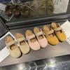 Retro Slippers New Summer Outer Wear Bow Beaded Round Head Flat Bottom Lazy One Pedal Slippers Women