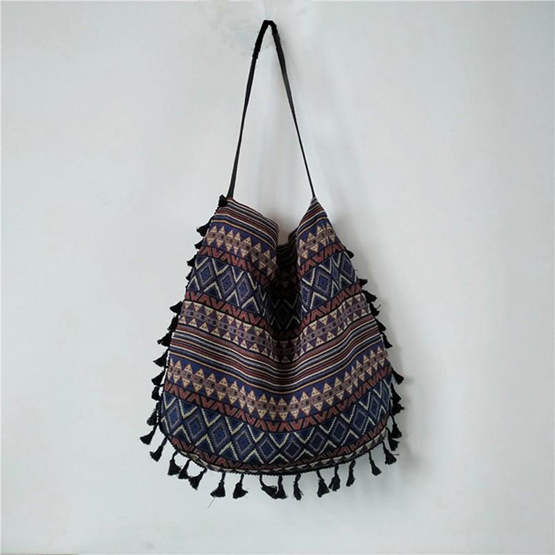 Women Tassel Bohemian Hippie Gypsy Tassel Women Handbag Retro Bohemian Tassel Shoulder Bag