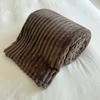 Grey Striped Blanket Thickened Milk Velvet Soft Bedspread Warm For Office Sofa Bed Household Car Air Conditioning Chair Blanket