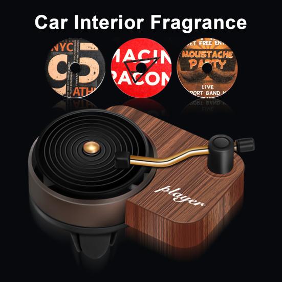 Автомобильный освежитель воздуха, диффузор аромата, фонограф, проигрыватель пластинок, дизайн, эффективная циркуляция воздуха, клипса, ароматный декор для салона автомобиля