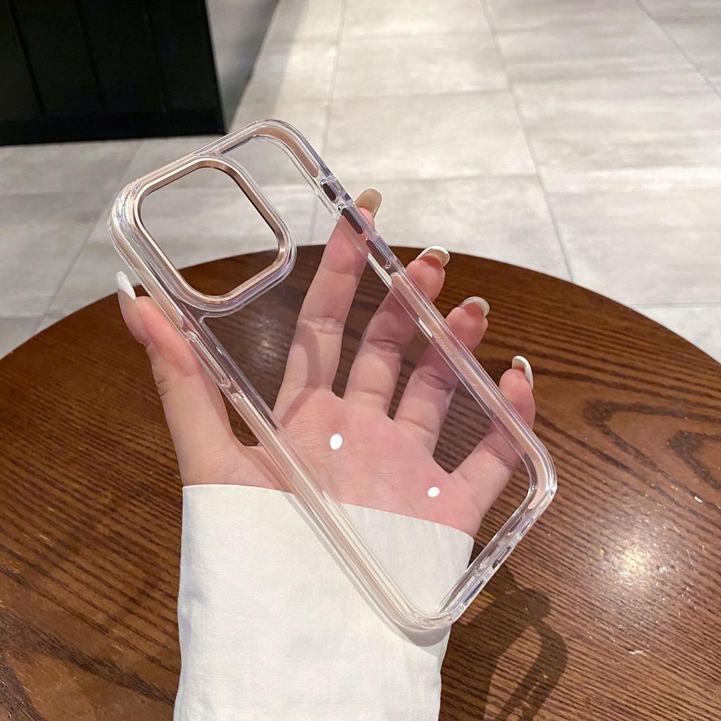 Anti Slip Colored Edge Airbag Anti Drop for IPhone 15 Magnetic Phone Case for Apple 14promax Metal Lens Ring